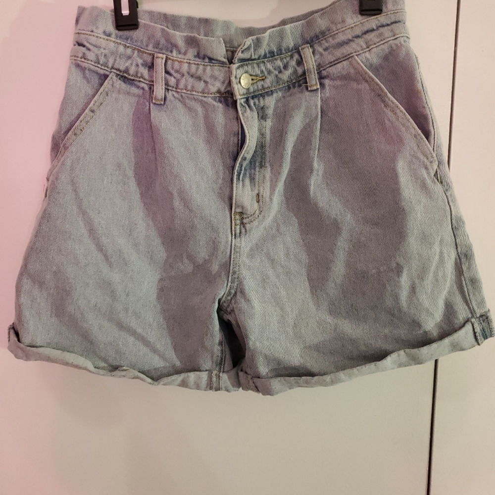 SHEIN Light Blue High-Rise Denim Shorts